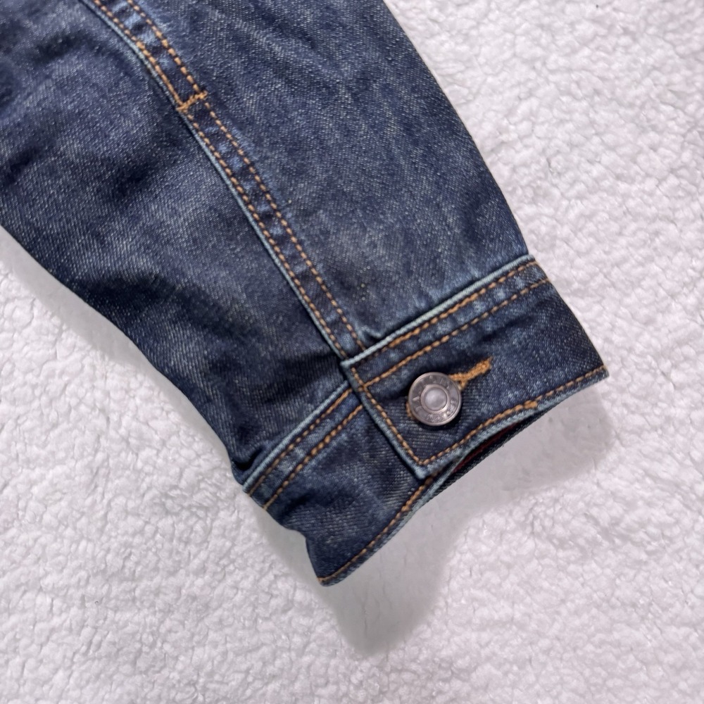 Talbots Big Patch Jean Jacket‎ Women Sz Petite Large LP Dark Blue Denim Stretch - Picture 11 of 16